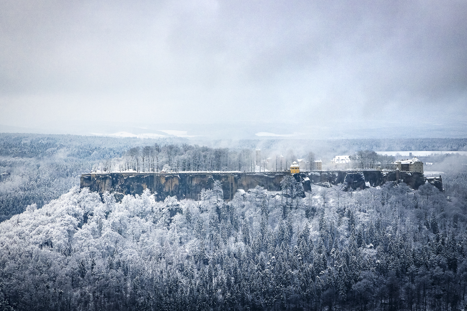 Festung Königstein im Winter, Sächsische Schweiz